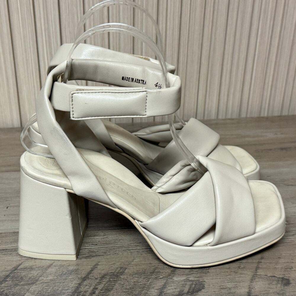 Paul Green Roxy Leather Ankle Strap Sandals Off-White Women’s Size 7